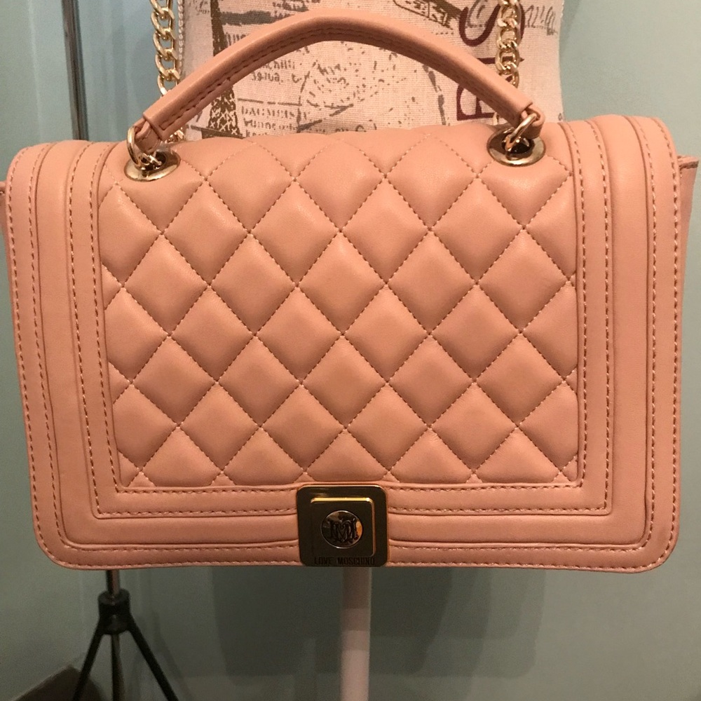 Love Moschino Quilted Blush  Shoulder Bag
